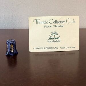 Blue and Gold Porcelain Thimble